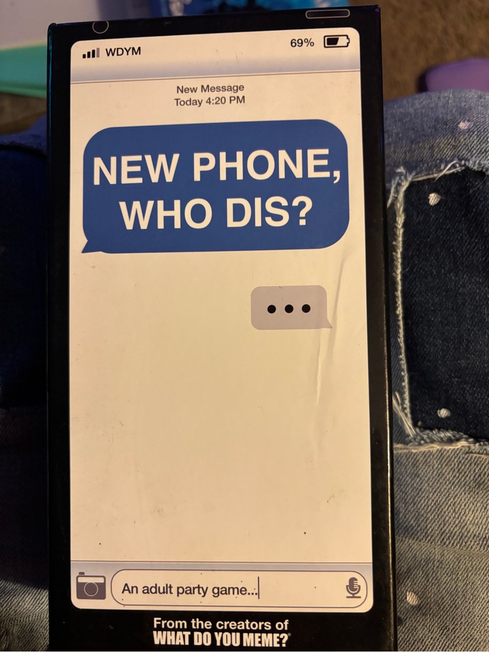 New Phone, Who Dis? Party Card Game - Blue